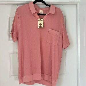 Pink waffle polo Dandy Del Mar